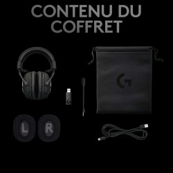 Logitech g pro x lightspeed casque gaming sans fil avec technologie de filtre de micro bleu voice, transducteurs pro-g 50mm, dts