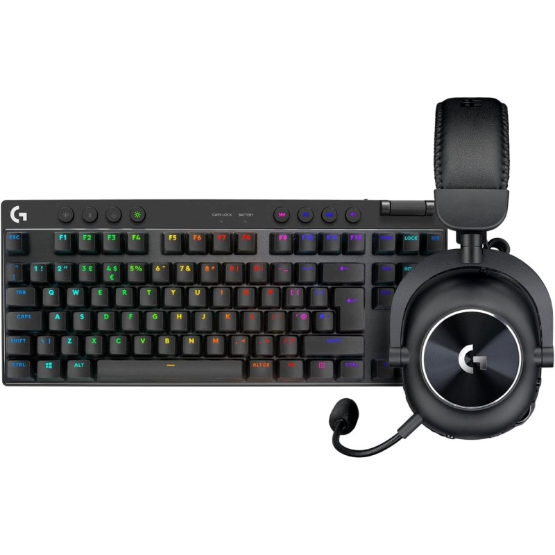 Logitech g pro x tkl lightspeed clavier de jeu sans fil, ultra-portable + pro x 2 lightspeed casque audio bleutooth, bleutooth/u