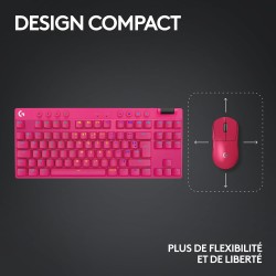 Logitech g pro x tkl lightspeed clavier de jeu sans fil, ultra-portable + pro x 2 lightspeed casque audio bleutooth, bleutooth/u