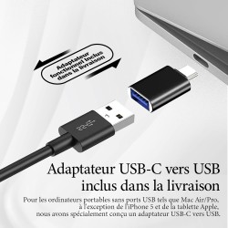 Haut Parleurs PC, Haut Parleur Ordinateur, Mini Barre de Son PC USB, Enceinte PC avec Design à Clipser pour Moniteur Portable, T