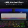 Soulion r100 enceinte pc, bleutooth barre de son pc avec synchronisation/affichage audio-lumière, pour pc, tablette, smartphone,
