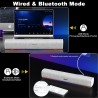 Soulion r100 enceinte pc, bleutooth barre de son pc avec synchronisation/affichage audio-lumière, pour pc, tablette, smartphone,