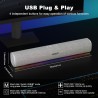Soulion r100 enceinte pc, bleutooth barre de son pc avec synchronisation/affichage audio-lumière, pour pc, tablette, smartphone,