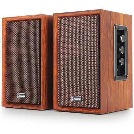 Haut-parleurs pc 2.0 en bois 40w – enceintes usb bleutooth avec dsp hi-fi, enceintes pc portables basses puissantes, son stéréo 
