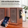 Haut-parleurs pc 2.0 en bois 40w – enceintes usb bleutooth avec dsp hi-fi, enceintes pc portables basses puissantes, son stéréo 