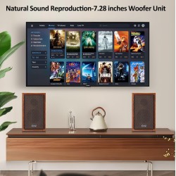 Haut-parleurs pc 2.0 en bois 40w – enceintes usb bleutooth avec dsp hi-fi, enceintes pc portables basses puissantes, son stéréo 