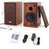 Haut-parleurs pc 2.0 en bois 40w – enceintes usb bleutooth avec dsp hi-fi, enceintes pc portables basses puissantes, son stéréo 