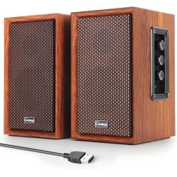 Haut-parleurs pc 2.0 en bois 40w – enceintes usb bleutooth avec dsp hi-fi, enceintes pc portables basses puissantes, son stéréo 