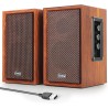 Haut-parleurs pc 2.0 en bois 40w – enceintes usb bleutooth avec dsp hi-fi, enceintes pc portables basses puissantes, son stéréo 