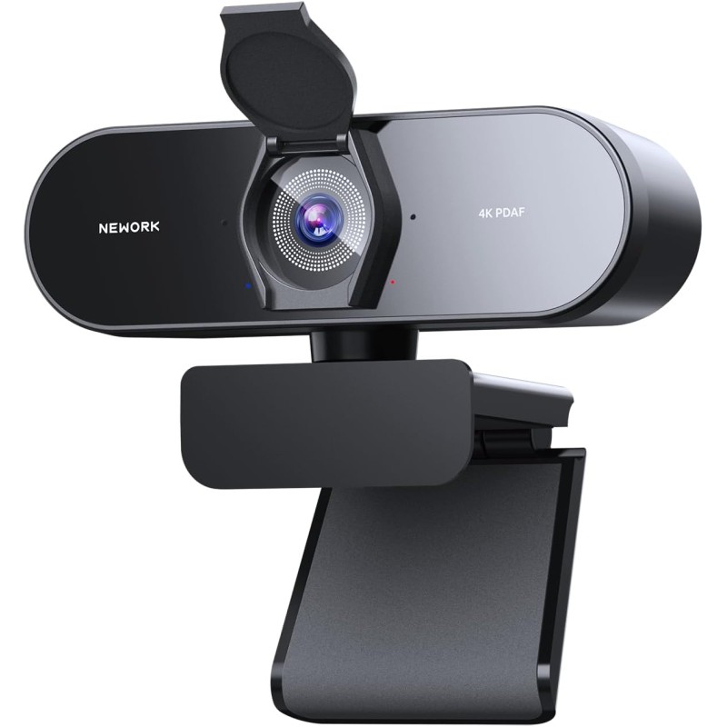 Webcam 4K UHD avec Autofocus Ultra-Rapide PDAF+CDAF, 1080P@60FPS, Microphones à Réduction de Bruit, Lumière Auto-Adaptée, USB Pl