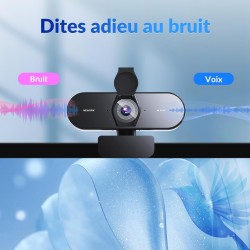 Webcam 4K UHD avec Autofocus Ultra-Rapide PDAF+CDAF, 1080P@60FPS, Microphones à Réduction de Bruit, Lumière Auto-Adaptée, USB Pl