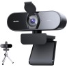 Webcam 4K, Webcam UHD 1080p @ 60 fps, autofocus PDAF + CDAF, Cache de confidentialité et trépied, Plug & Play, Correction Automa