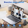 Webcam 4K, Webcam UHD 1080p @ 60 fps, autofocus PDAF + CDAF, Cache de confidentialité et trépied, Plug & Play, Correction Automa
