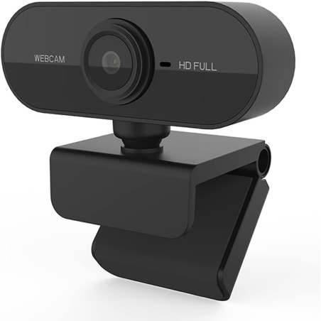 Vinmooog Webcam Streaming Camera pc,webcams et equipement voip Full HD 1080P avec Microphone USB 360° Rotation Plug and Play vid