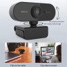 Vinmooog Webcam Streaming Camera pc,webcams et equipement voip Full HD 1080P avec Microphone USB 360° Rotation Plug and Play vid