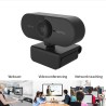 Vinmooog Webcam Streaming Camera pc,webcams et equipement voip Full HD 1080P avec Microphone USB 360° Rotation Plug and Play vid
