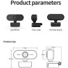 Vinmooog Webcam Streaming Camera pc,webcams et equipement voip Full HD 1080P avec Microphone USB 360° Rotation Plug and Play vid