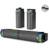 Smalody haut-parleur pc, détachable 2 en 1, haut-parleurs stéréo bleutooth, conception led rvb dynamique et cool, compatible ave
