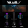 Smalody haut-parleur pc, détachable 2 en 1, haut-parleurs stéréo bleutooth, conception led rvb dynamique et cool, compatible ave