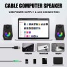 Smalody Haut-parleurs d'ordinateur, Haut-parleurs PC filaires alimentés par USB, multimédia stéréo, lumières RGB de Jeu, De Jeu 