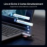 Uvert lecteur de carte sd tf usb c et usb 3.0 2 en 1 adaptateur de microsd en aluminium 5gbps card reader compatible avec macboo