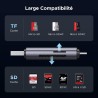Uvert lecteur de carte sd tf usb c et usb 3.0 2 en 1 adaptateur de microsd en aluminium 5gbps card reader compatible avec macboo
