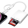 Adaptateur lecteur de carte SD pour iPhone, USBC SD Card Reader Lightning to Memory Card Camera Reader Adaptateur carte microSD 