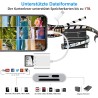 Adaptateur lecteur de carte SD pour iPhone, USBC SD Card Reader Lightning to Memory Card Camera Reader Adaptateur carte microSD 