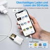 Adaptateur lecteur de carte SD pour iPhone, USBC SD Card Reader Lightning to Memory Card Camera Reader Adaptateur carte microSD 