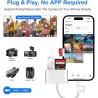 Lecteur Carte SD pour iPhone [Certifié Apple MFi] 3 en 2 Adaptateur Carte SD USB C Lightning vers SD/Micro SD/USB, Adaptateur de