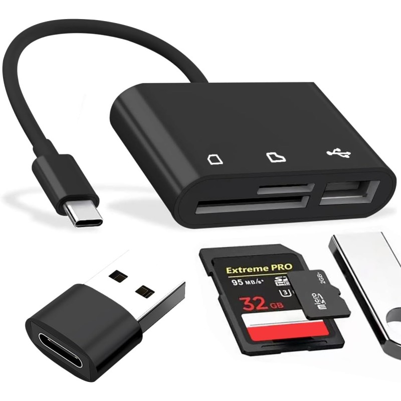 Lecteur Carte SD USB c Adaptateur Carte SD Carte SD Switch,lecteurs de Carte mémoire externes Lecteur de Carte SD USB avec OTG p