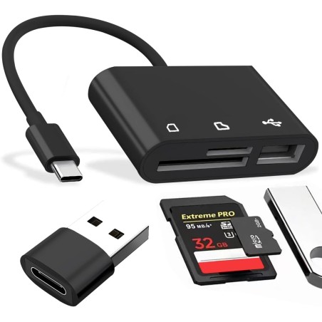 Lecteur Carte SD USB c Adaptateur Carte SD Carte SD Switch,lecteurs de Carte mémoire externes Lecteur de Carte SD USB avec OTG p