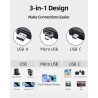 Vanja Lecteur de Cartes SD/Micro SD, USB C Lecteur de Carte mémoire et Micro USB pour SDXC, SDHC, SD, MMC, RS-MMC, Micro SDXC, M