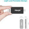 Vanja Lecteur de Cartes SD/Micro SD, USB C Lecteur de Carte mémoire et Micro USB pour SDXC, SDHC, SD, MMC, RS-MMC, Micro SDXC, M