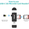 Vanja Lecteur de Cartes SD/Micro SD, USB C Lecteur de Carte mémoire et Micro USB pour SDXC, SDHC, SD, MMC, RS-MMC, Micro SDXC, M