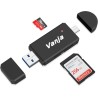 Vanja USB 3.0 Lecteur Cartes SD, Type C/USB 3.0, Adaptateur Carte SD/Micro SD pour Computer/Laptop/Camera/PC/Android Phone,Adapt