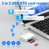 [Apple MFi Certified] Lecteur Cartes SD pour iPhone, Lightning USB-C vers Lecteur de Carte mémoire SD/Micro SD/USB Adaptateur Ca