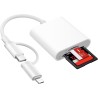 Lecteur Carte SD pour iPhone iPad, USB C & Lightning Adaptateur Carte SD pour Micro SD/SD, Lecteurs Carte Mémoire Externes pour 