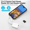 Lecteur Carte SD pour iPhone iPad, USB C & Lightning Adaptateur Carte SD pour Micro SD/SD, Lecteurs Carte Mémoire Externes pour 