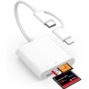 [Certifié Apple MFi] Lecteur de Carte SD Compact Flash, Loydia 3 en 1 USB-C Lightning vers SD/Micro SD/CF, Adaptateur Carte SD L