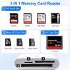 [Certifié Apple MFi] Lecteur de Carte SD Compact Flash, Loydia 3 en 1 USB-C Lightning vers SD/Micro SD/CF, Adaptateur Carte SD L