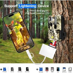 [Certifié Apple MFi] Lecteur de Carte SD Compact Flash, Loydia 3 en 1 USB-C Lightning vers SD/Micro SD/CF, Adaptateur Carte SD L