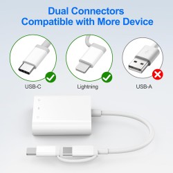 [Certifié Apple MFi] Lecteur de Carte SD Compact Flash, Loydia 3 en 1 USB-C Lightning vers SD/Micro SD/CF, Adaptateur Carte SD L