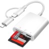 [Apple MFi Certified] Lecteur de Carte SD pour iPhone iPad - 3 en 1 Adaptateur de Carte SD pour Micro SD/SD/Charge de Type-C - A
