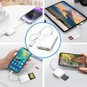[Apple MFi Certified] Lecteur de Carte SD pour iPhone iPad - 3 en 1 Adaptateur de Carte SD pour Micro SD/SD/Charge de Type-C - A
