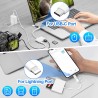 [Apple MFi Certified] 4 en 1 Lecteur Carte SD pour iPhone iPad, Adaptateur Cartes SD USBC Lightning vers SD/Micro SD/USB/Chargin