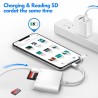 [Apple MFi Certified] 4 en 1 Lecteur Carte SD pour iPhone iPad, Adaptateur Cartes SD USBC Lightning vers SD/Micro SD/USB/Chargin