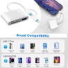 [Apple MFi Certified] 4 en 1 Lecteur Carte SD pour iPhone iPad, Adaptateur Cartes SD USBC Lightning vers SD/Micro SD/USB/Chargin
