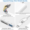 Lecteur de carte SD/Adaptateur 3-en-2 pour iPhone 15/14/Pro Max/Pro/Plus, iPad Pro, MacBook Pro/MacBook Air