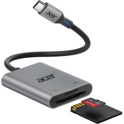 acer Lecteur de Carte SD USB C, Adapateur Carte Mémoire MicroSD USB C 5Gbps, Simultané à Lire et Écrire pour SD/Micro SD/SDHC/SD